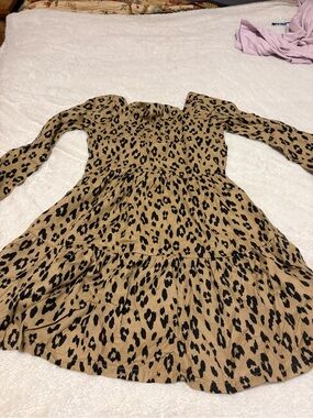 Carter's Girls Tan and Black Leopard Print Dress